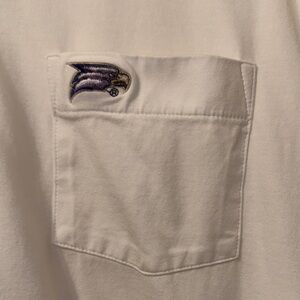 Peter Millar White Shirt with Embroidered Eagles Logo Mens Medium